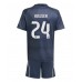 Real Madrid Dean Huijsen #24 Bortedraktsett Barn 2025-26 Kortermet (+ Korte bukser)